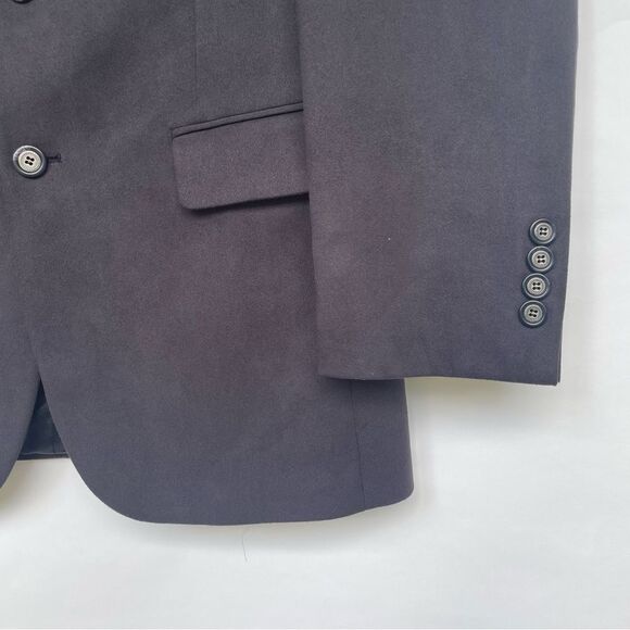 Andrew Fezza Blazer Men's 38R Black Polyester Suede Classic Stretch - Picture 2 of 10